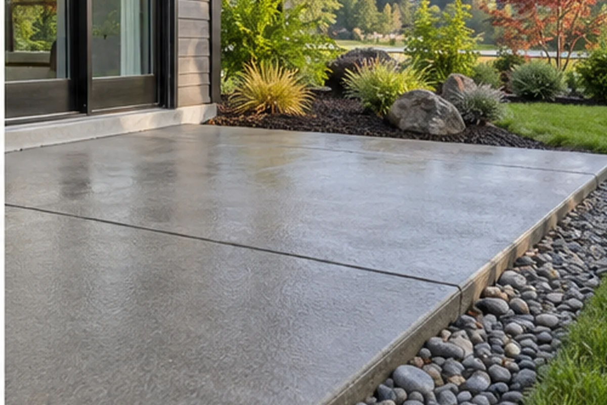 Concrete Patios finished detail in Chilliwack, British Columbia