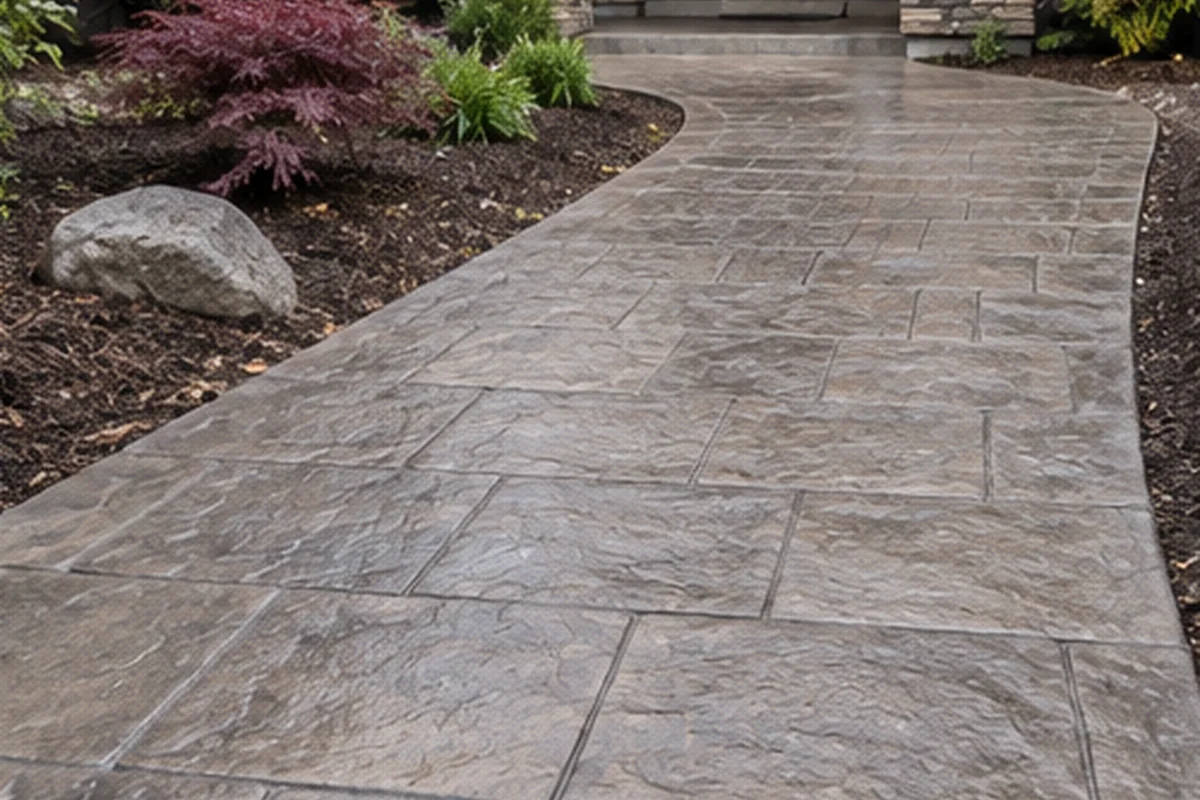 Stamped Concrete finished detail in Chilliwack, British Columbia